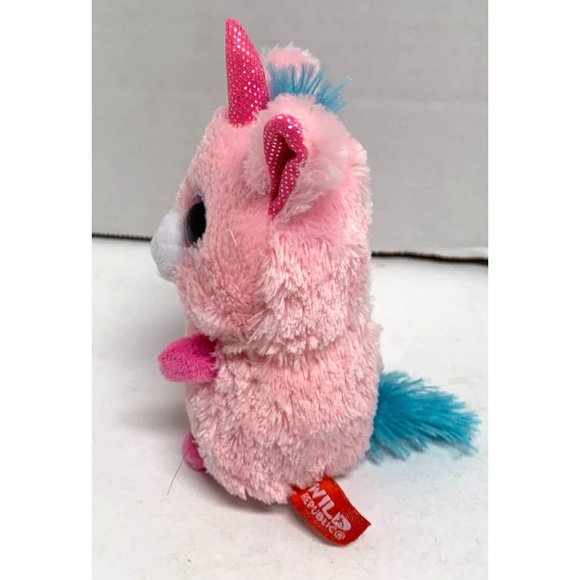Wild Republic Plush Pink Stuffed Animal Doll Toy Unicorn Glitter Eyes 4.5 in Tal - Picture 2 of 4